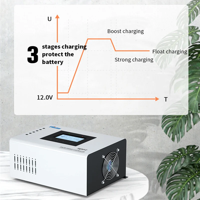 Prostar RS485 Charge Controller 50A  24V 48V Solar  MPPT Power System for Home LCD Screen