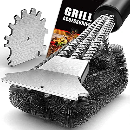 Factory Price Reusable Non-Stick Easy to Clean BBQ Grill Cleaning Brush and Scraper with Deluxe Handle