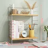 Bookshelf style - white frame, natural wood color
