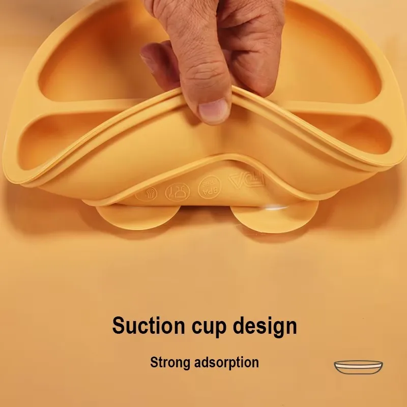 Vente chaude Taille à aspiration en silicone personnalisée Baby Bowl Protection écologique des ustensiles de table pour les enfants