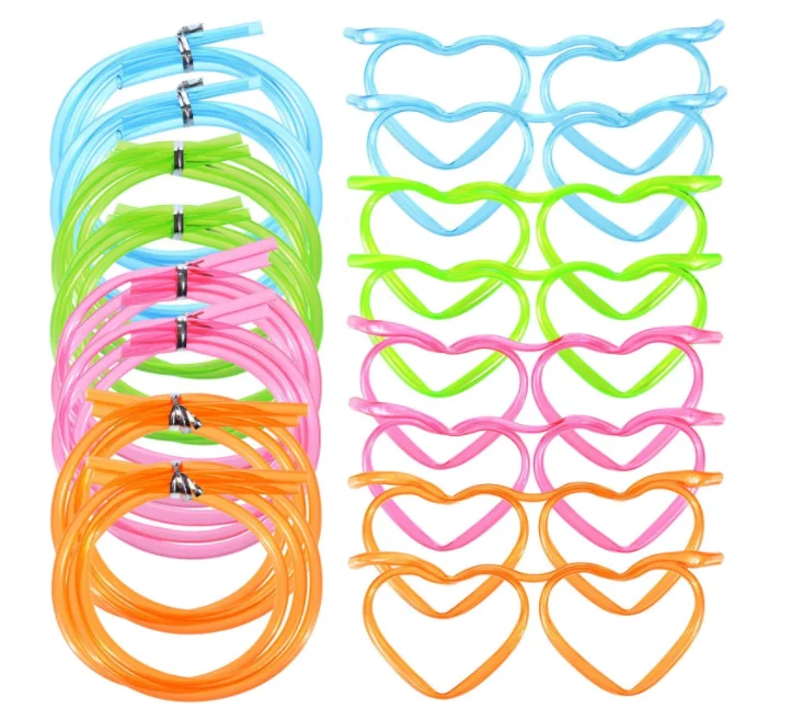 CVNDKN 8 PCS Silly Straw Glasses,Reusable Novelty Crazy Loop Eye Straws For DIY Fun Activities Children's Classroom Rewards.-8 Multi-Colors Family Parent-Child Gatherings 