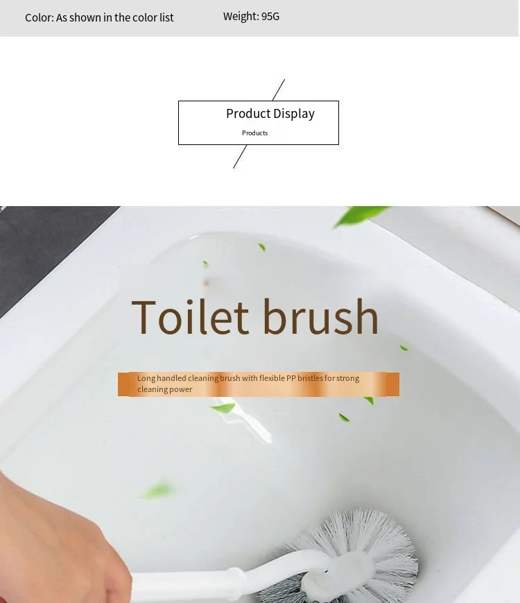 T Curved long handle toilet brush Creative toilet set no dead Angle soft hair cleaning Toilet brush details