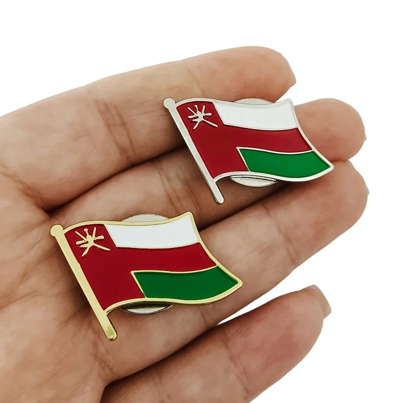 オマーンピンバッジ Fast Delivery Oman National Day Flag Enamel Pin Badge - Custom