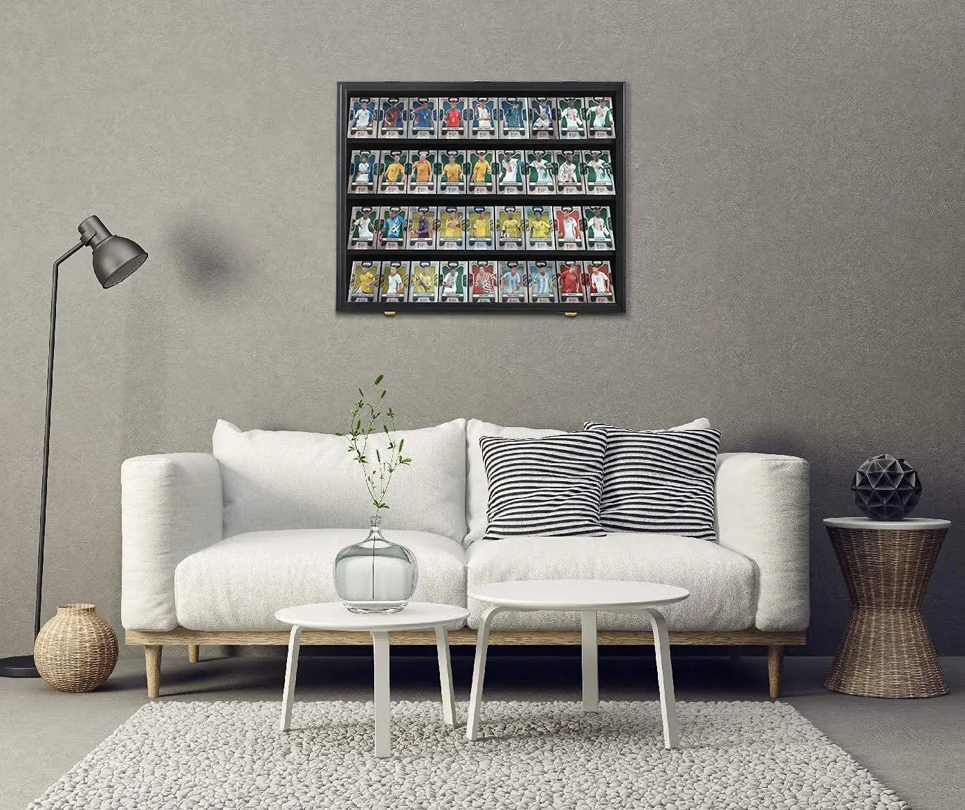 Sports Card Display Case 24*31" Lockable Black Baseball Trading Cards