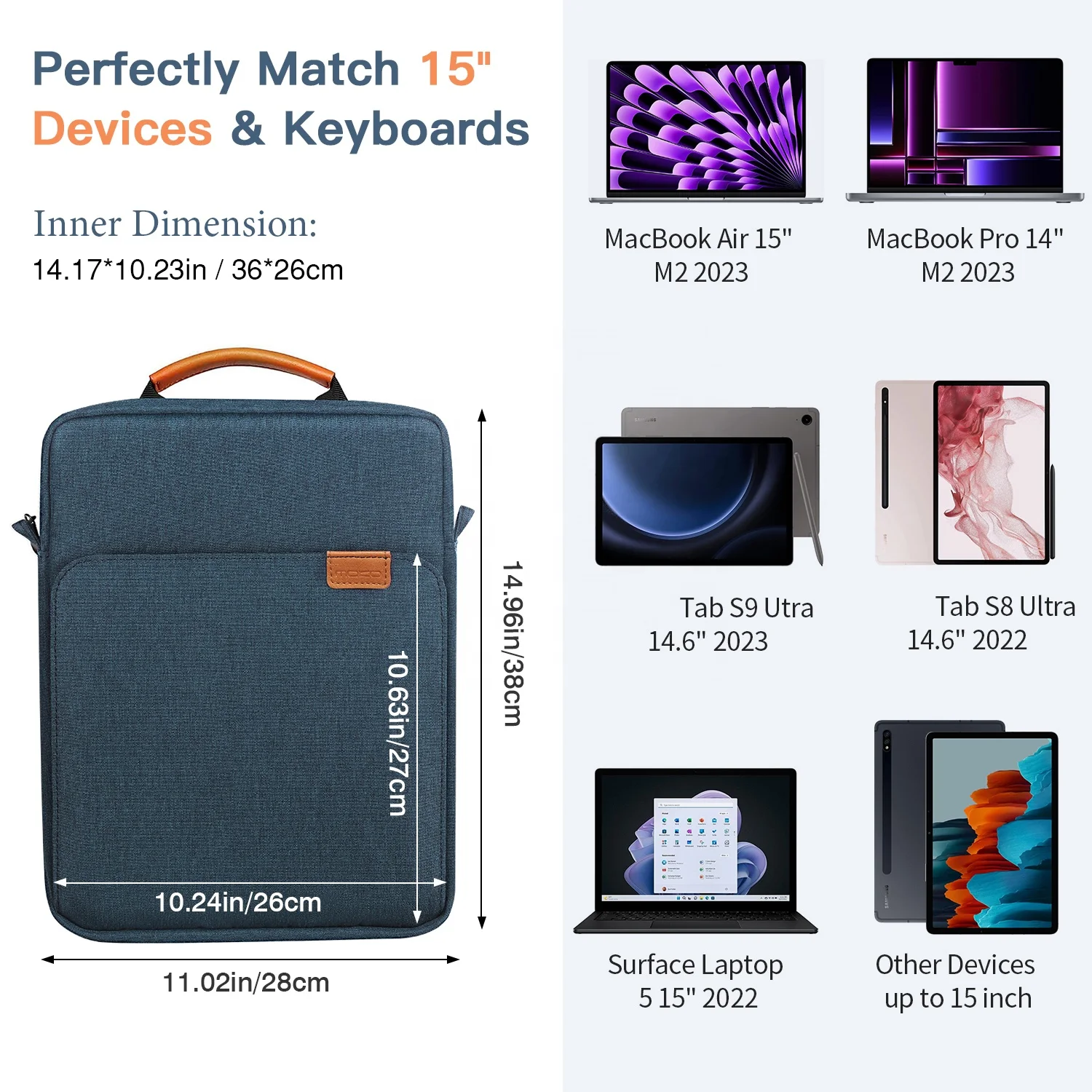 Borsa A Tracolla Impermeabile Per PC Portatile 16 Pollici - 3 In 1, Con Manico E Tracolla Regolabile, Tasche Frontali