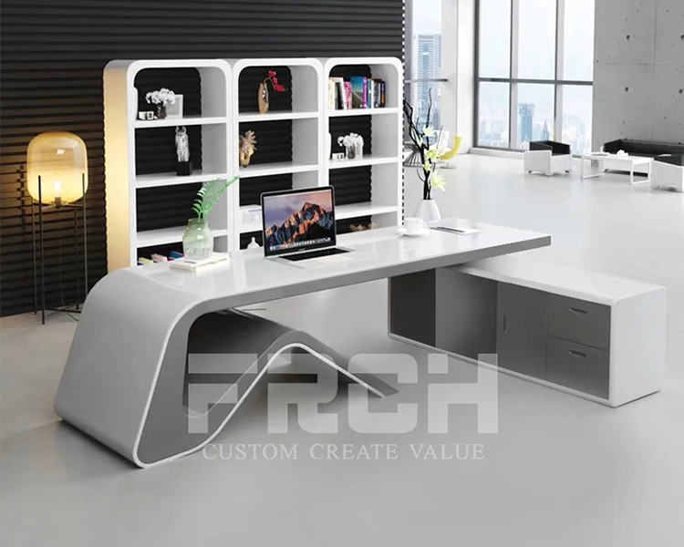 Luxury L Shape Design Table Office Furniture White Modern Manager Ceo Boss  Office Desk With Side Cabinet - Buy Table Office,Office Desk Furniture,Boss  Office Desk Product on 