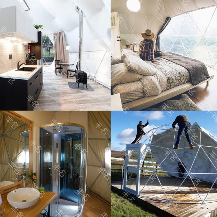 Trade Show Tent 8m Diameter Igloo Geodesic Dome Steel Structure Camping Tent Hotel Luxury Dome House Glamping Round Dome Tent