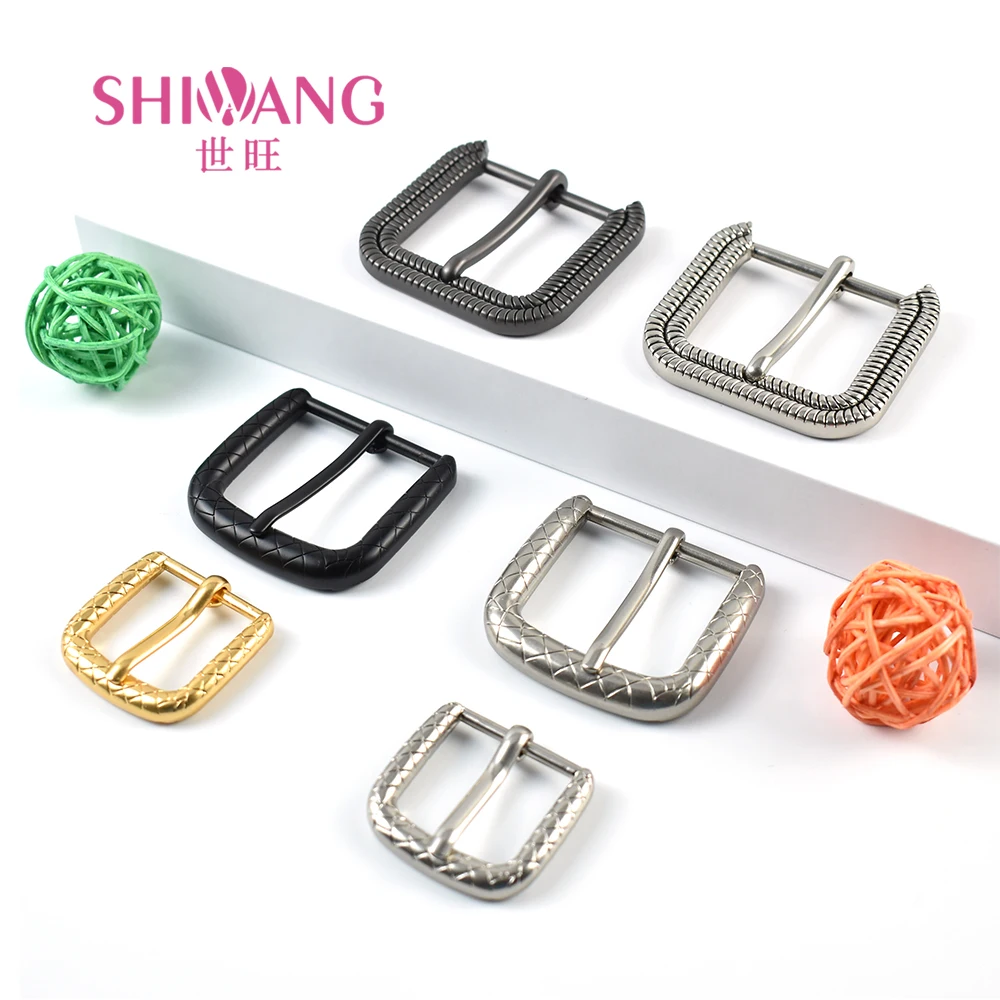 Component Round Double Pin Adjustable Custom Logo Gold Leather Belt Accessories Strap Metal Buckle for Men