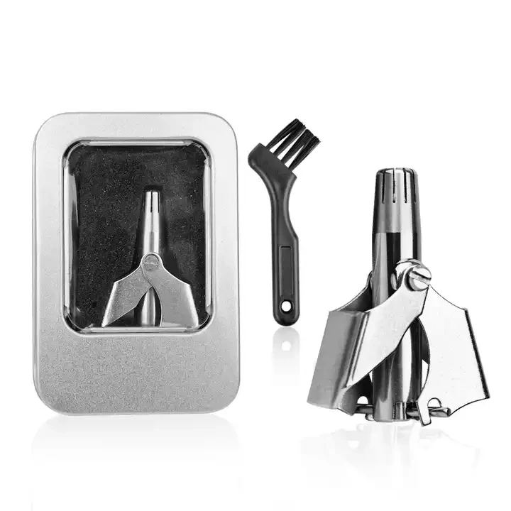 Silver Alloy Personal Care Nose Hair Trimmer Head Practical Artifact Scissors for Hand Trimming for Household Car Garage Use