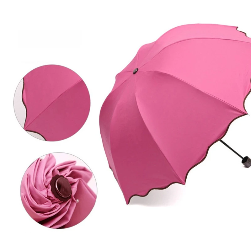 Minimalist 3-Folding Manual Sun Protection Umbrella with 190T Nylon Fabric for Summer