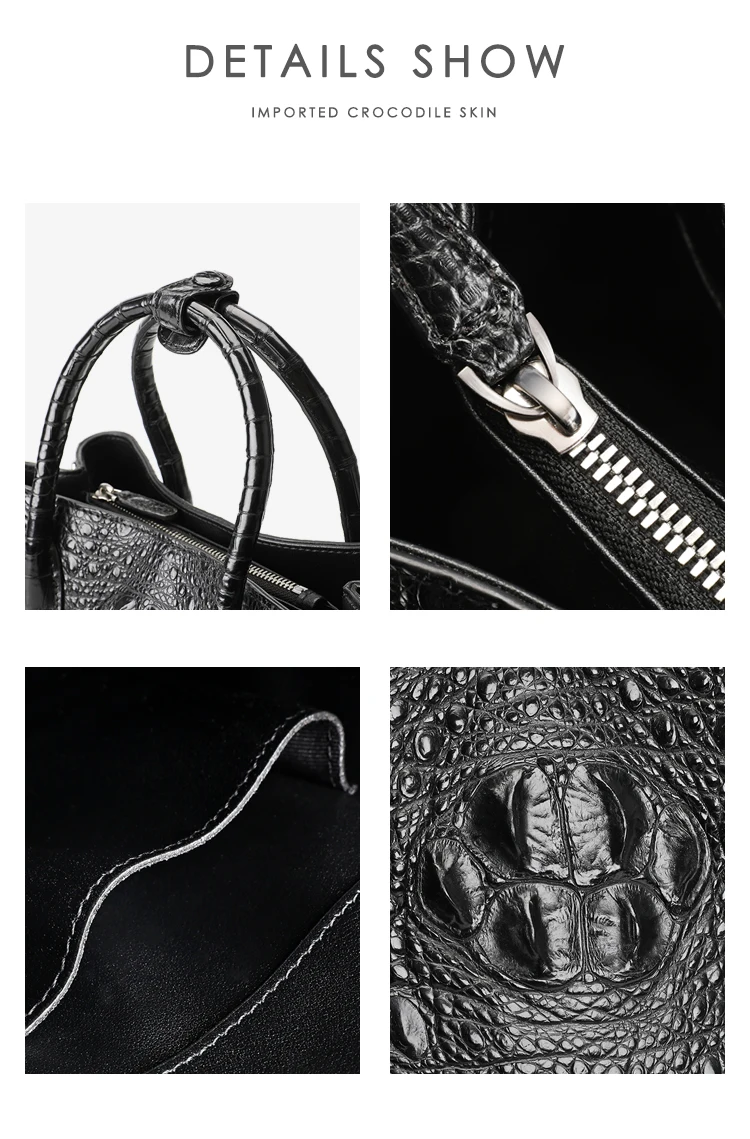 暹罗鳄鱼鱼骨皮时尚手提包 皮革时尚百搭女士斜挎单肩包