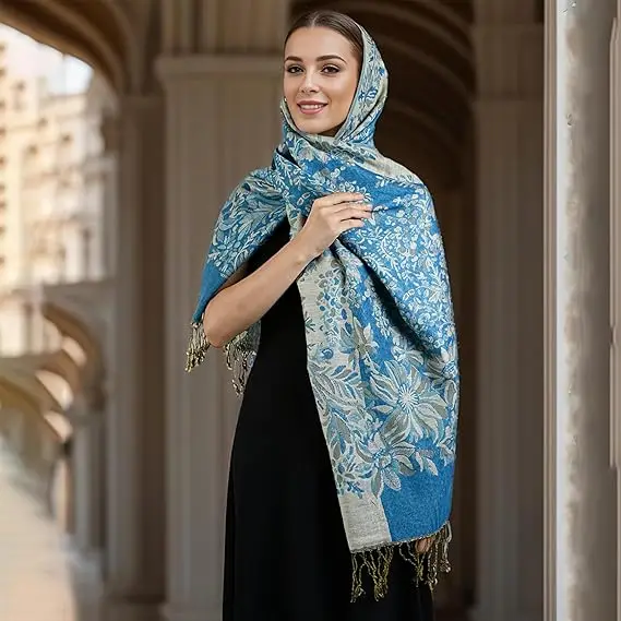 sachin and babi light blue dress Shawls and Wraps for Evening Dresses Scarfs for Women Pashmina Wedding Formal  Shawl  buy the best products in the Ayzeze online store