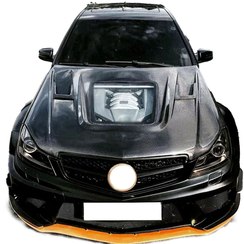Clear Carbon Fiber Engine Hood Bonnet For Mercedes-Benz C CLASS W204 W205 C63 Cla45 AMG