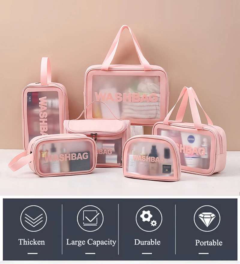 Wholesale Pink Transparent Pvc Toiletry Storage Organizer Waterproof ...