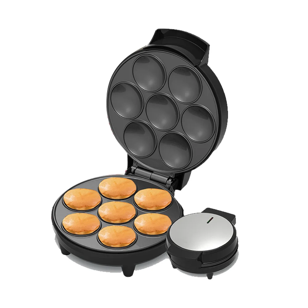 Commercial Compact Fully Automatic Detachable Round 7-Hole Double-Sided Non-Stick Toasted Breakfast Sandwich Mini Cake Makers