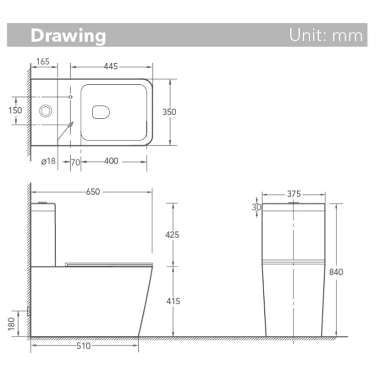 Ovs Watermark Australia Sanitary Ware Washdown Ceramic Bathroom Two