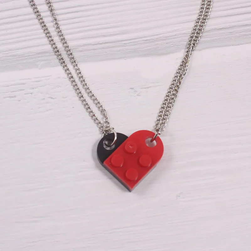 Friendship Necklace Lego Black Heart Necklace Heart Necklace Set