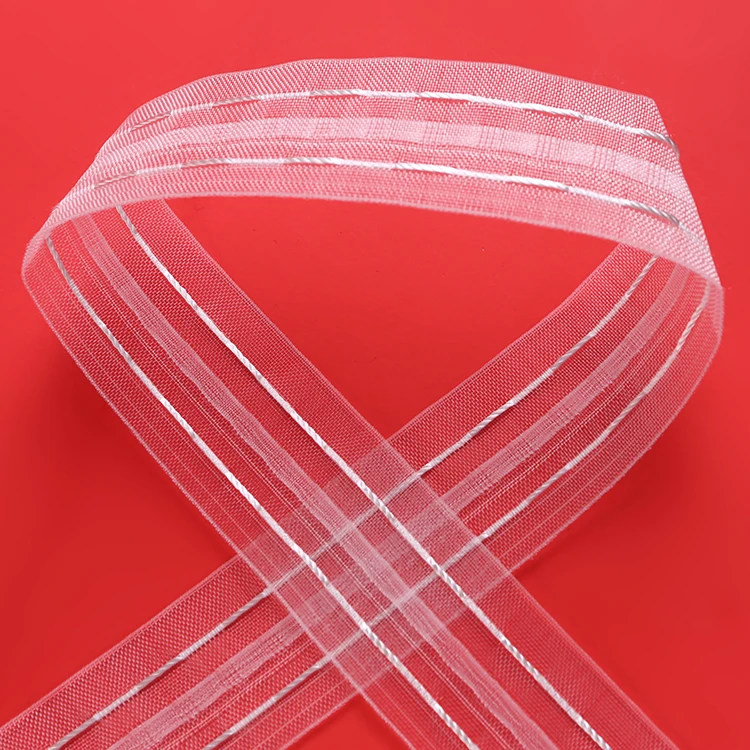 Good Quality Customized 100% Polyester Nylon Striped Pattern Curved Wave Curtain Tape From Turkey