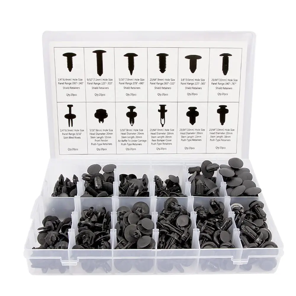 100 In 1 Universal Car Plastic Fasteners Rivet Clips Set - Foto 9
