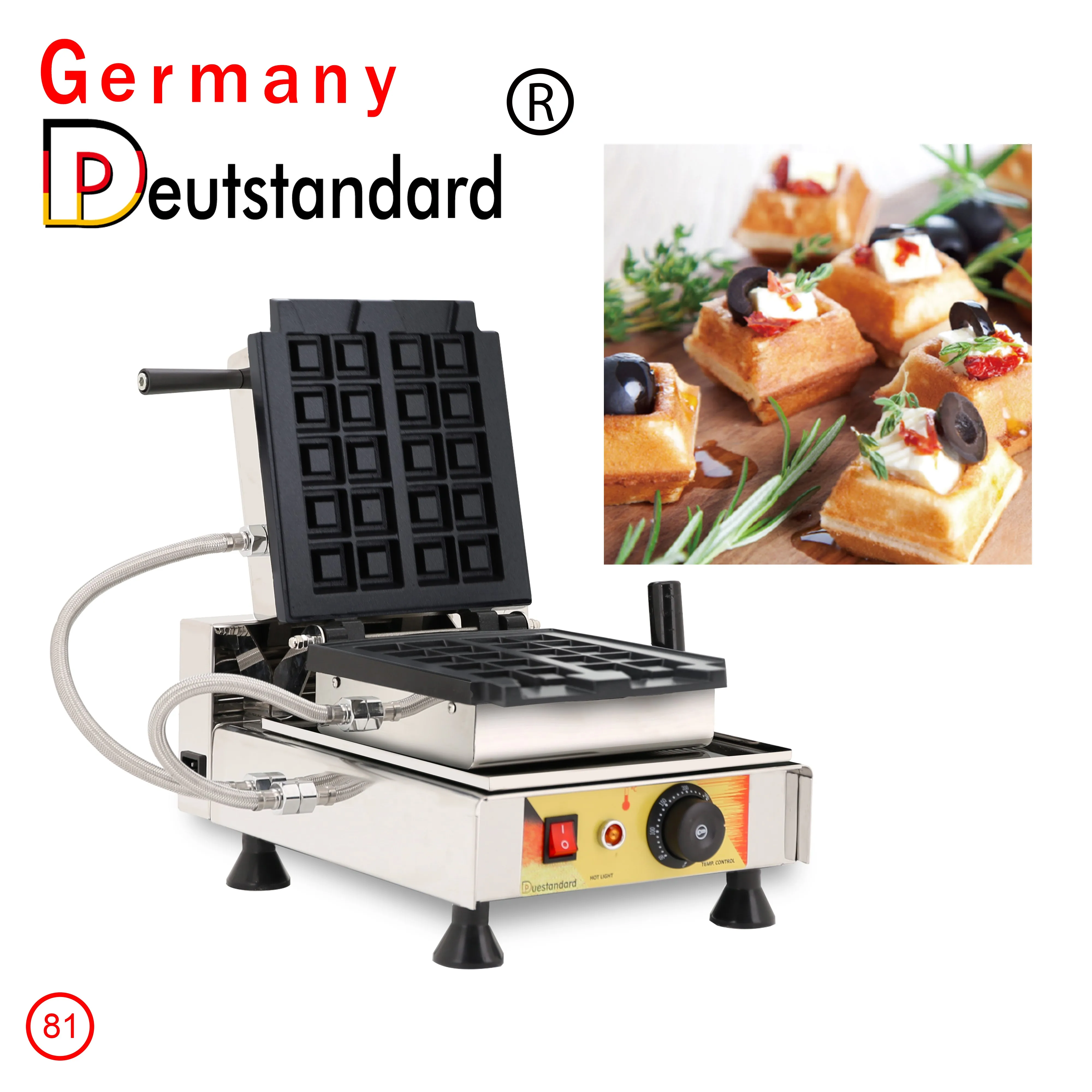 Germany Deutstandard Np81 Belgian Brussels Cube Waffle Maker Vertical