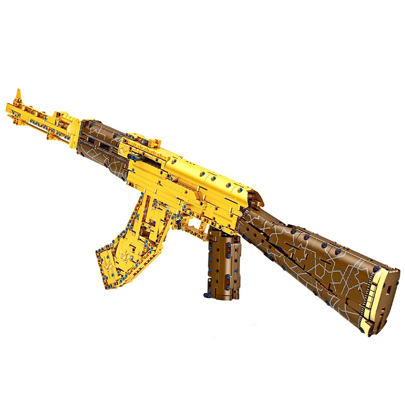 DK 2005 Military Weapon Gold AK47 Model Shootable Gun