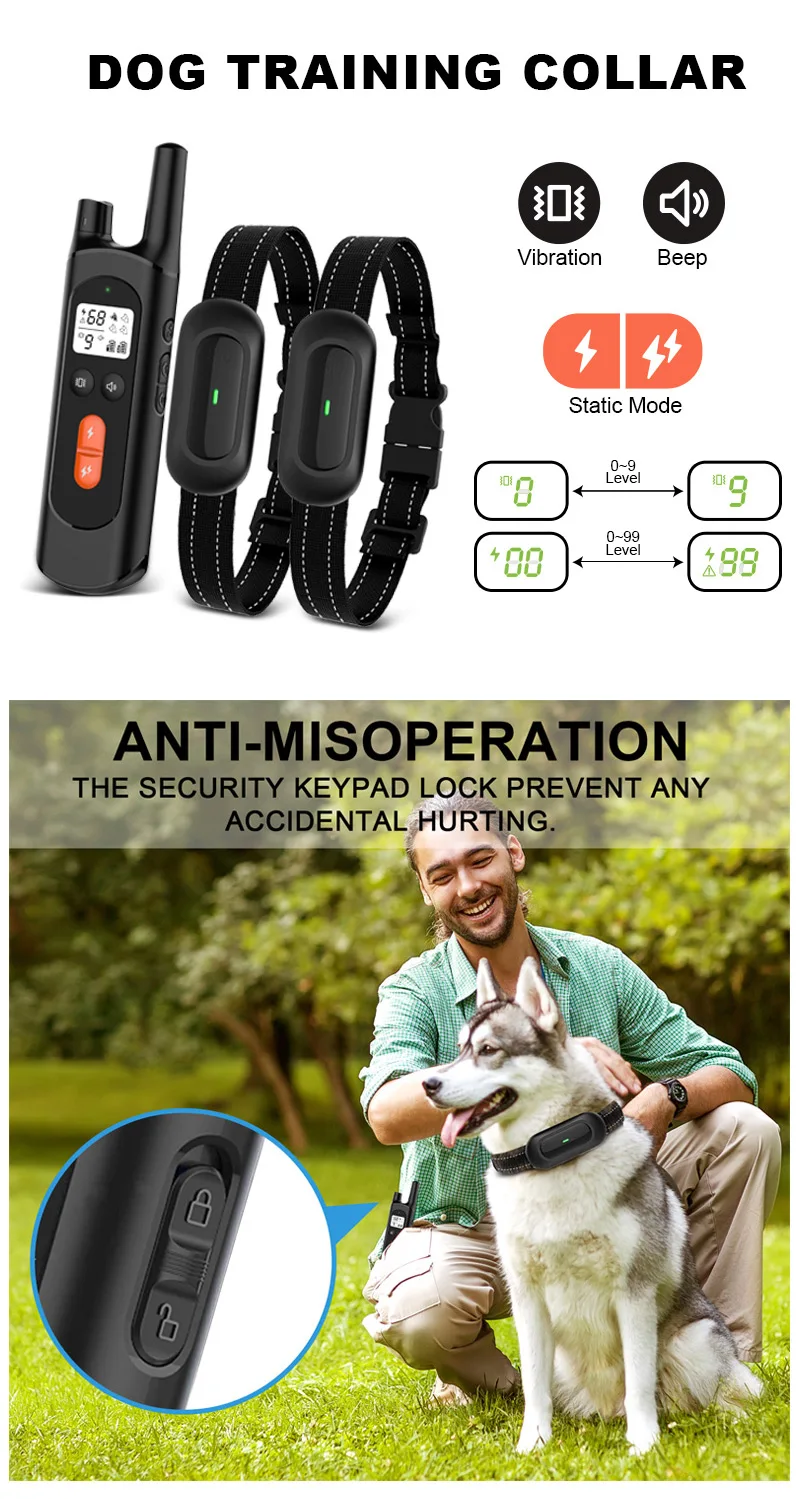 2021 Popular Walkie Talkie Dog Training Bark Collar Charge Remote Control Antibark Dog Training