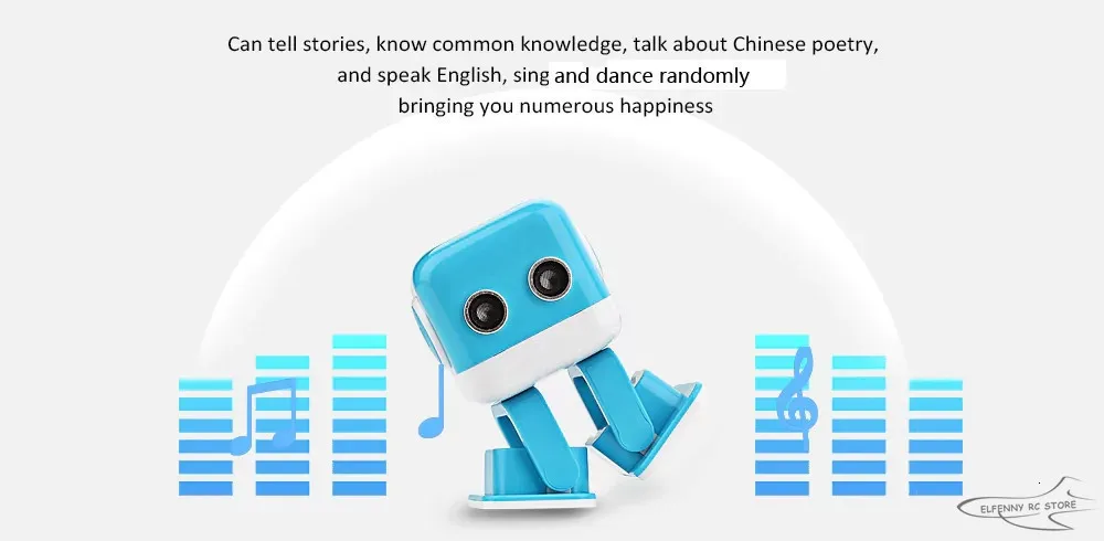 Funny WLTOYS Cubee RC Robot Toy Smart BT Speaker Intelligent Musical Dancing Machine LED Face Desk Kids Gift Gesture Interactive