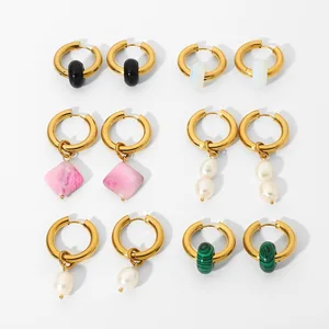 Hoop Earrings Natural Baroque Pearl,stainless Steel huggies Hoop Earrings,stainless Steel Jewelry Big Pearl Hoop Earrings