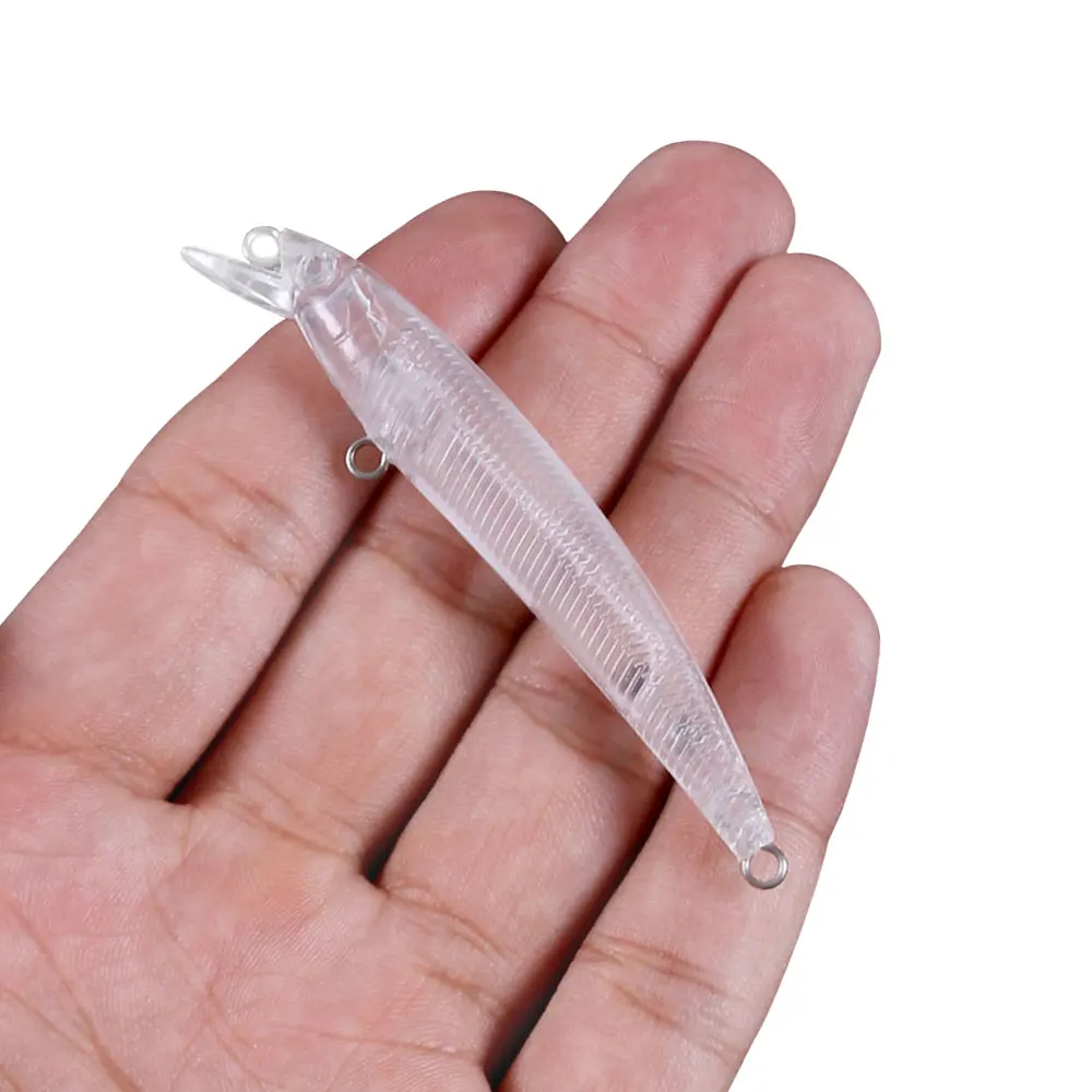 10pcs Unpainted 5 Inch Fishing Lure Bodies - 1/3 OZ Blank Lures With 3D Eyes, ABS Material