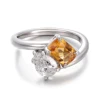 Anillo de plata 925 con baño de oro y gema de laboratorio