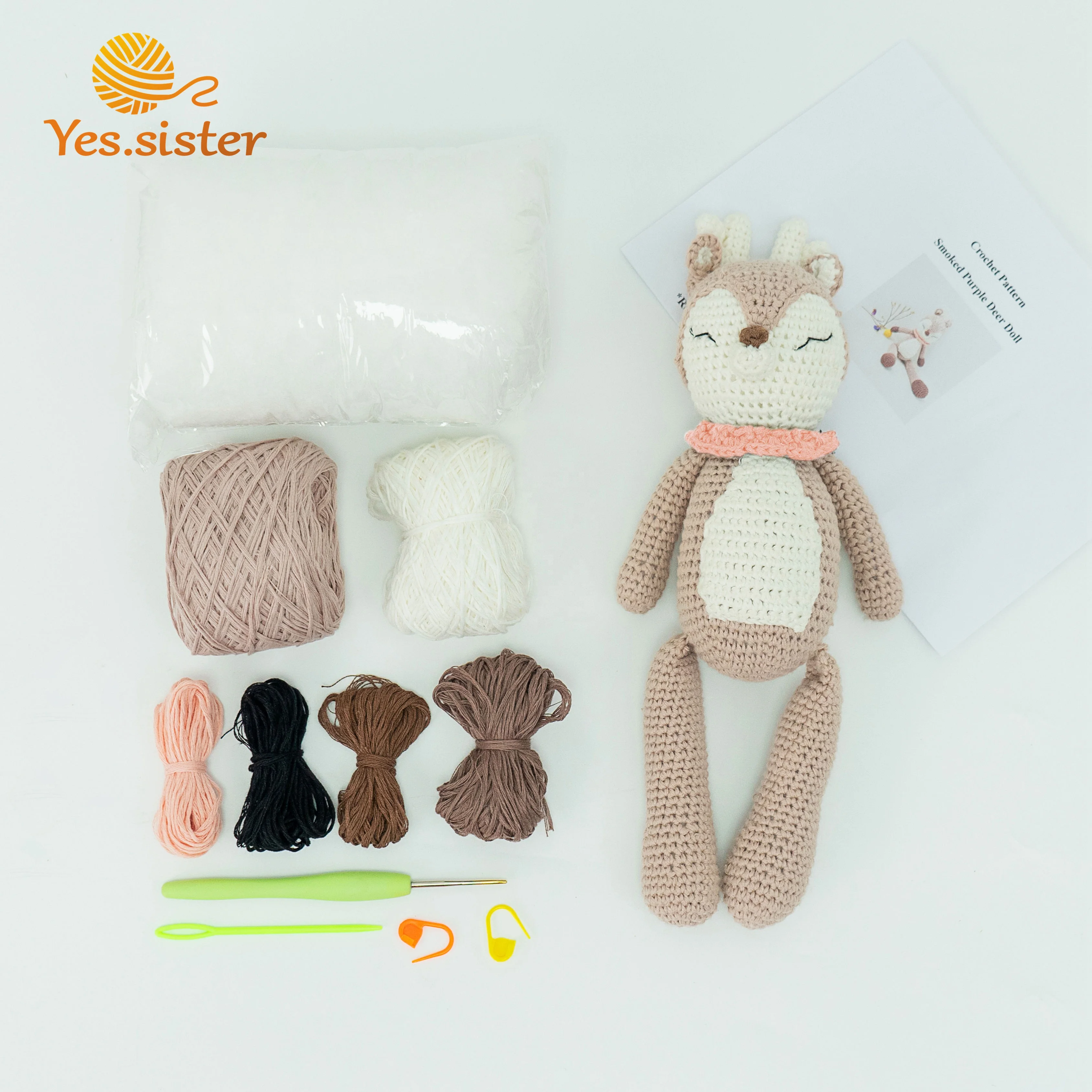 beginner crochet kit plush deer animal