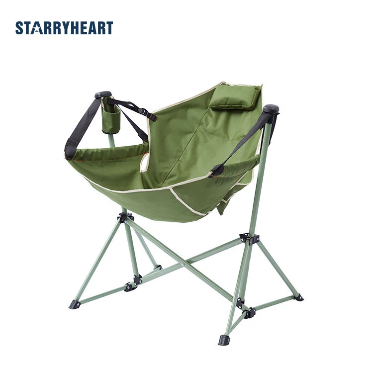 STARRYHEART Folding Camping Rocking Chair Metal Outdoor Chair