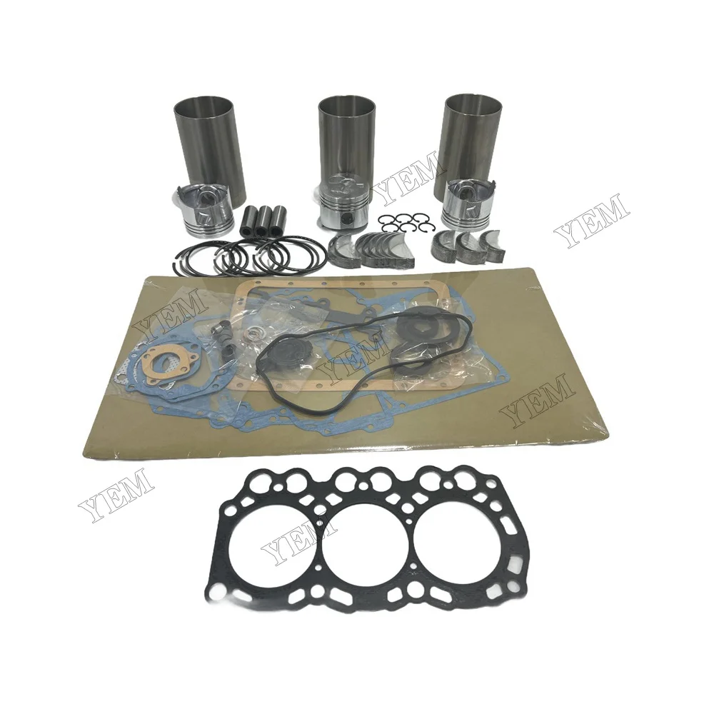 L3C Overhaul Rebuild Kit Without Valve Kit Compatible with Mitsubishi L3C Engine Tractor