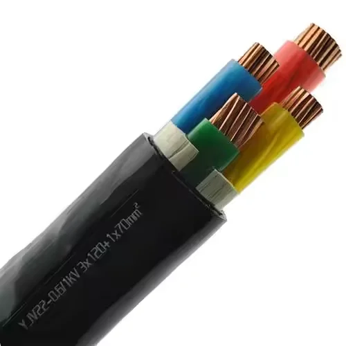 كابل طاقة غمد بولي كلوريد الفينيل معزول XLPE موصل النحاس 4X150mm2 NYY NYCY YJV YJV22
