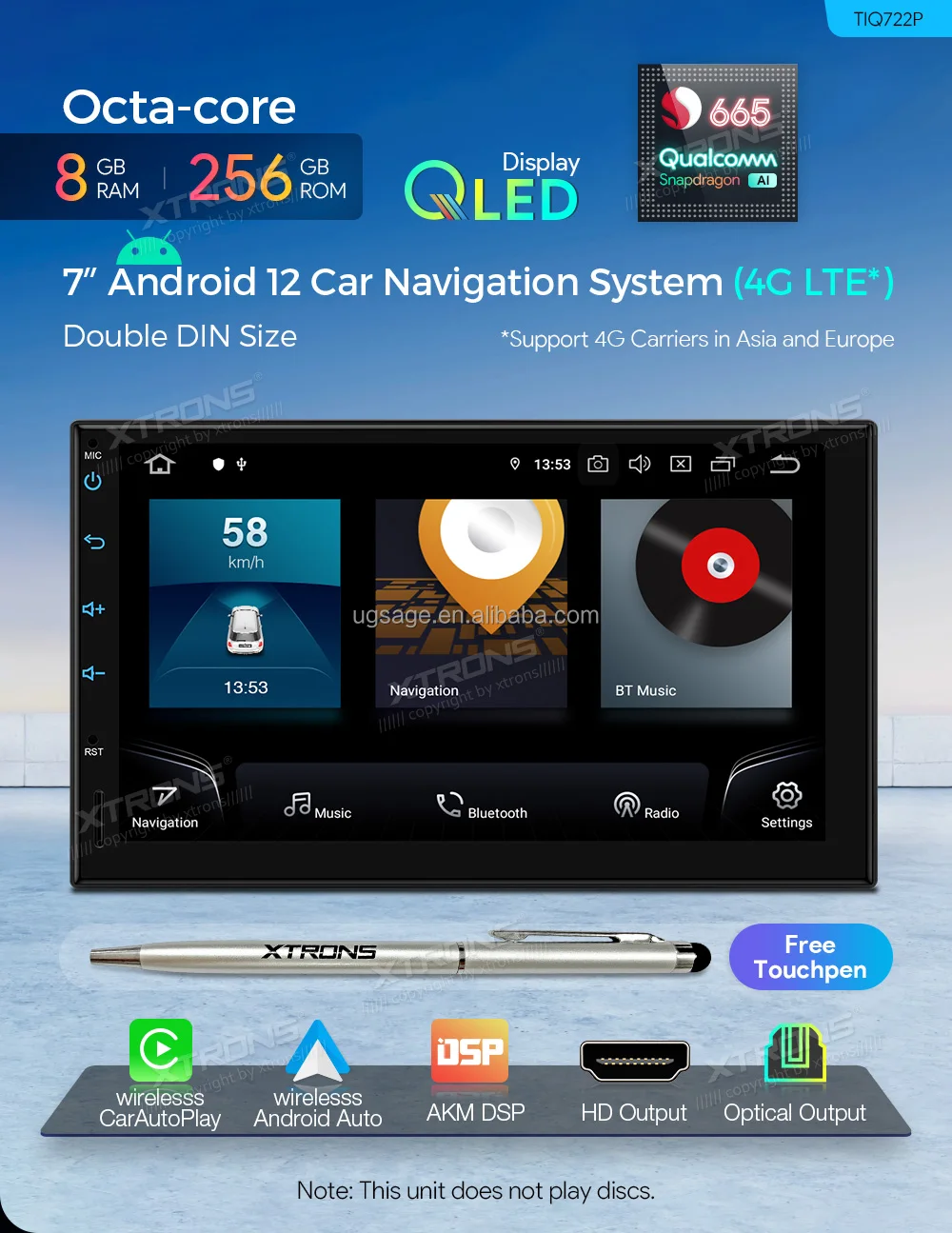 Radio 2Din Android 7 cali Snapdragon 665 xtrons