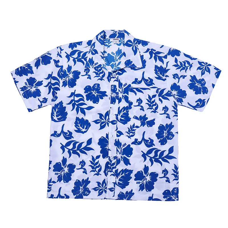 Chinese Factory Custom Design Low MOQ Aloha Shirts Cotton Elastic Rayon XS-5XL Hawaiian Shirts