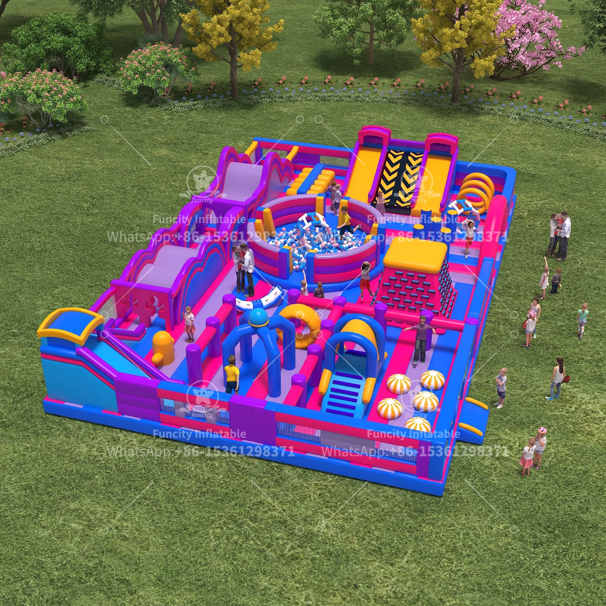 Children Inflatable Rides High Quality Outdoor Bouncy Castle Fun City Inflatable Amusement Park ...