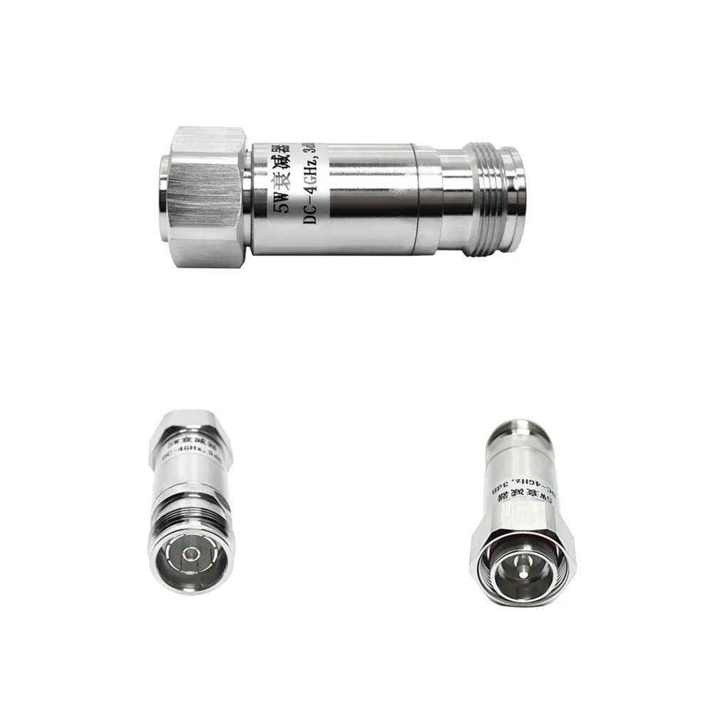 RF Coax Cable Rf Coaxial Connector 4.3-10 Mini DIN Male to 4.3/10 Female Connector 5W 0-3G Attenuator