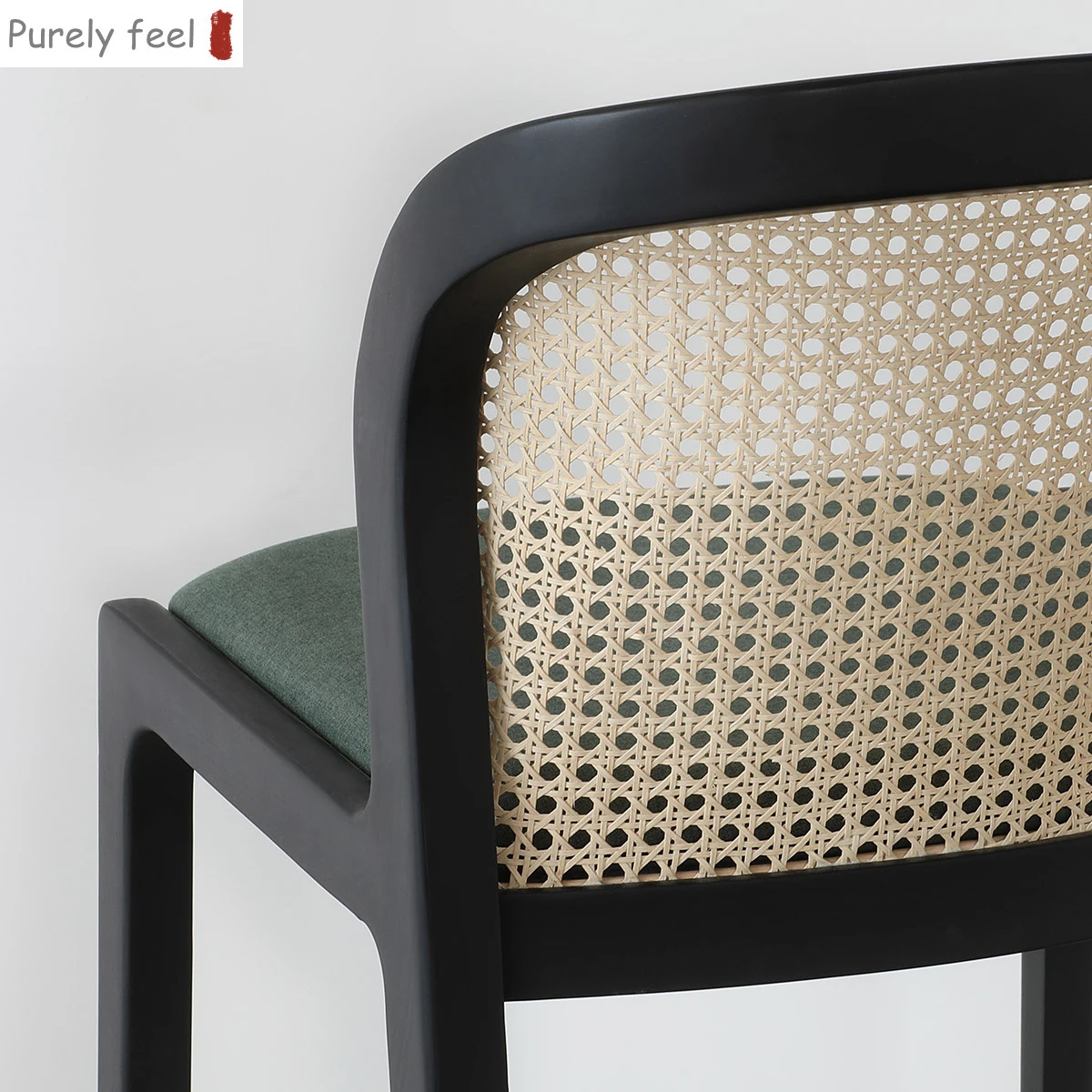 Restaurant bar Chair Solid Wood Light Luxury Rattan Retro Leisure bar Chair Nordic Home Modern Simple High Stool