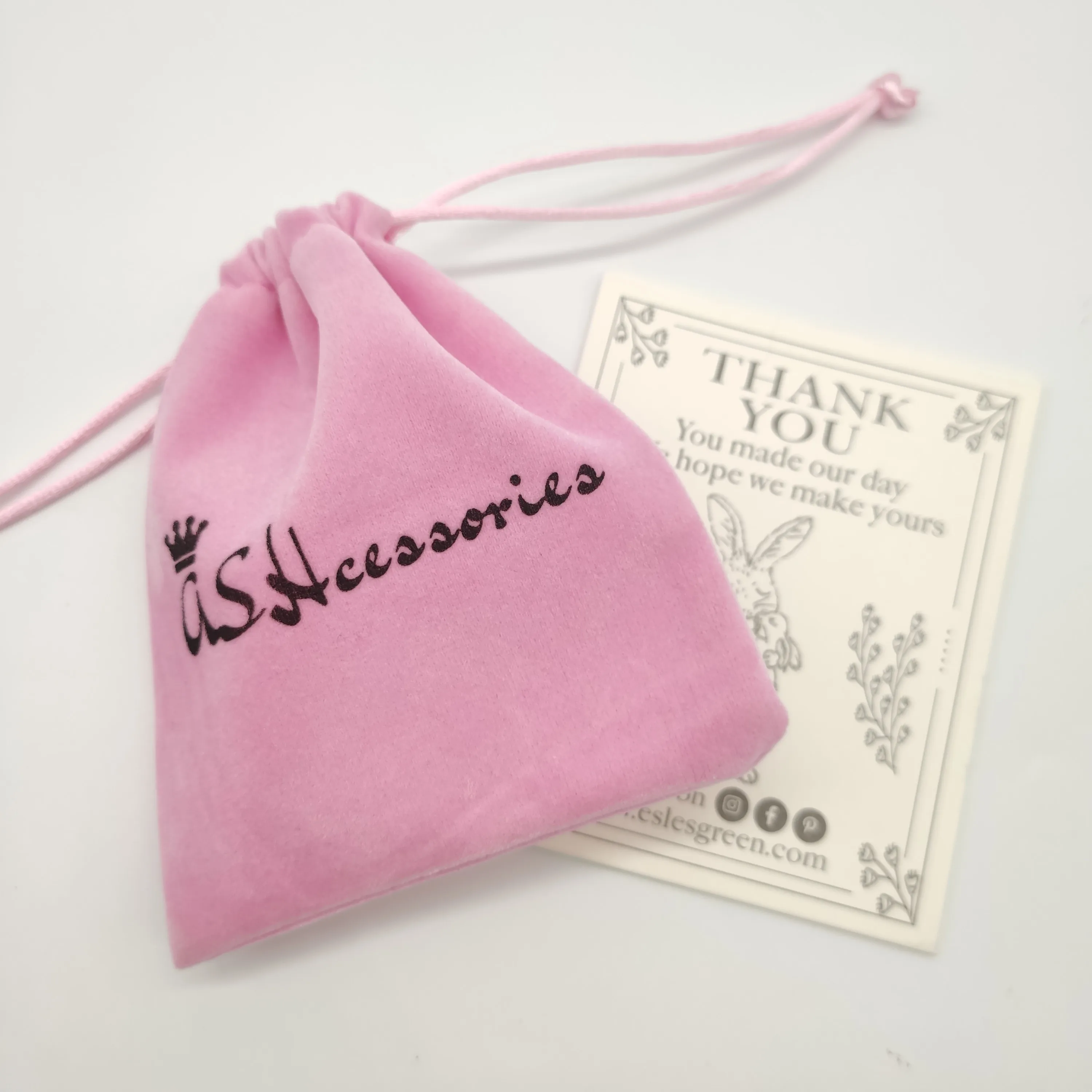 Pink Elegant Custom logo Drawstring Velvet Earrings Necklaces Bracelets Bracelets Packing Bags