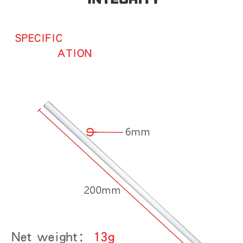 High Quality 6*200mm High Borosilicate Transparent Round Head Glass Rod