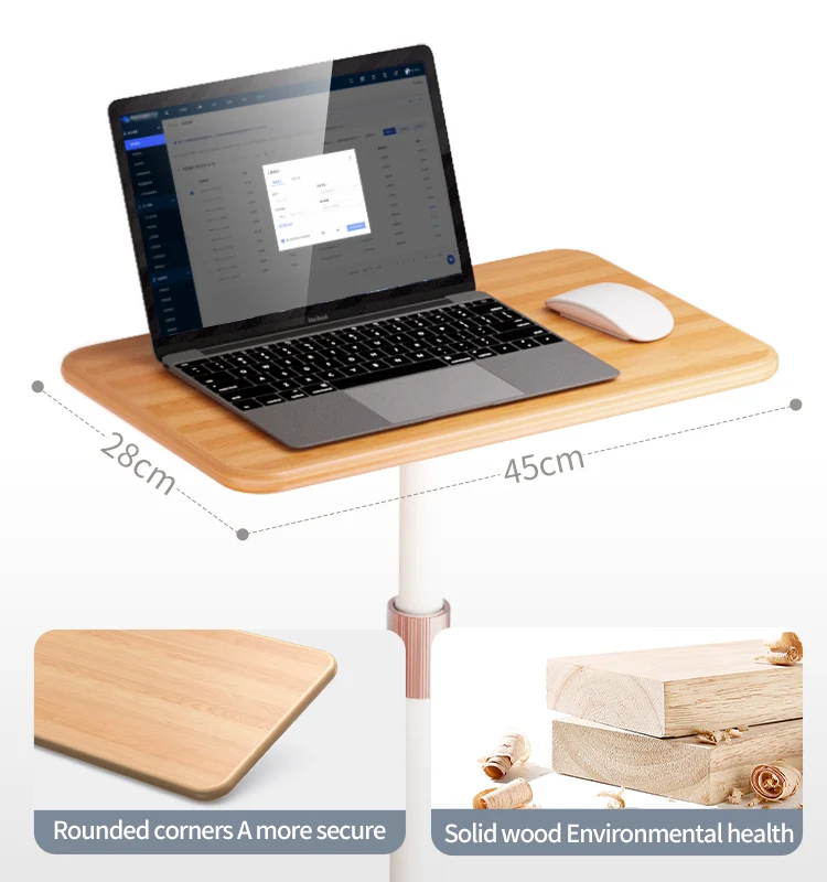 Adjustable Wood Laptop Stand Foldable Wooden Floor Stands For Laptop