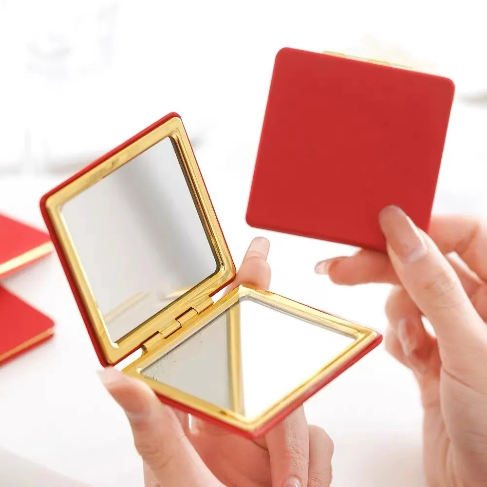 Promotional Gift Double Sides Custom Portable Folding Metal Red Gold