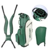 Bolsa de golf verde con soporte, 14 compartimentos.