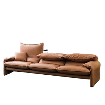 Wosen factory living room furniture Maralunga Cinema Sofa High back foldable backrest couch high quality leather sofa set