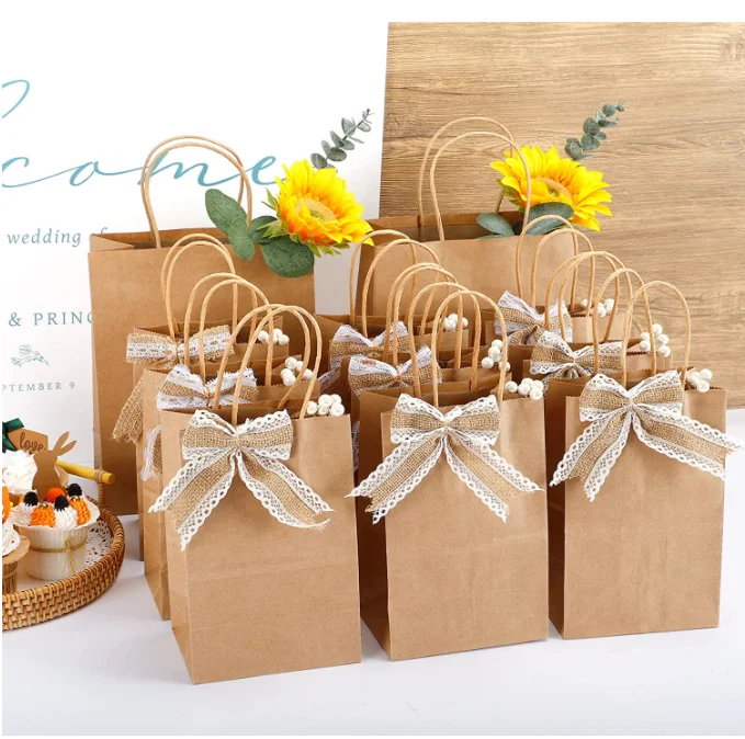 Brown Kraft Paper Bags With Handles Mixed Size - Buy Kraft Paper Bags