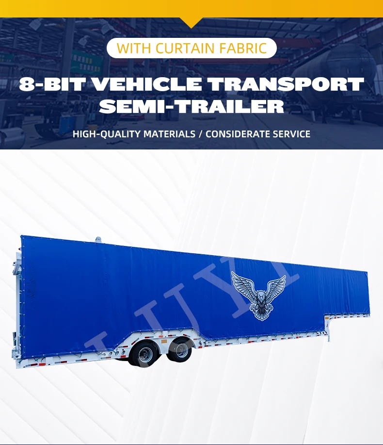 2 Axle 3 Axle Car Carrier Semi Trailer Hydraulic Van Double Deck Cdv