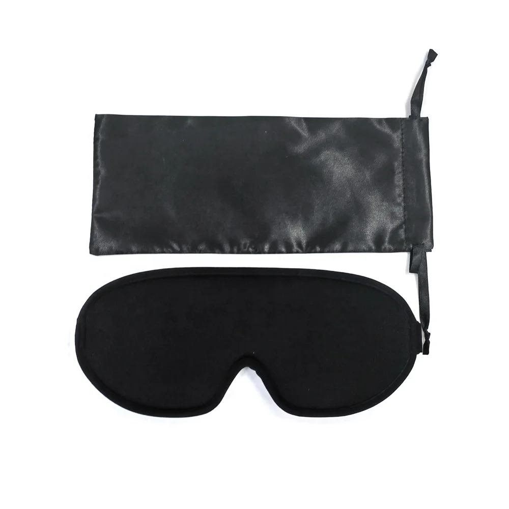 3D Memory Foam Sleeping Mask Blackout Hot Sale Ice Silk Travel Eye Mask with Logo Blindfold  Light Weighted Sleep Eyeshade