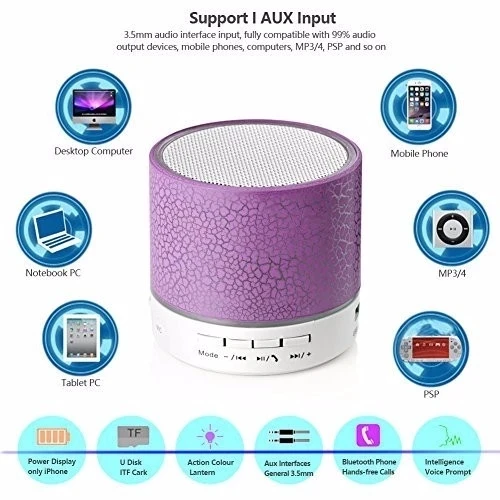 Portable Mini Wireless Bluetooth Speaker - USB Stereo Sound