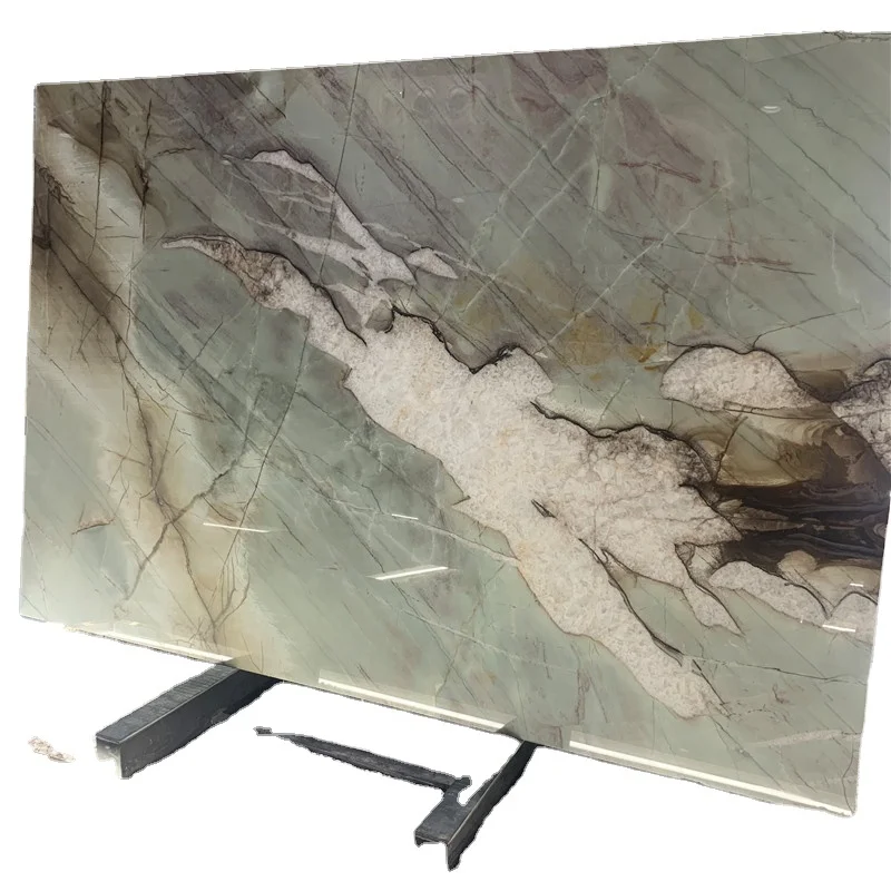 Best Quality Exotic Stone Green Quartzite Marble Slab For Background Wall And Countertop